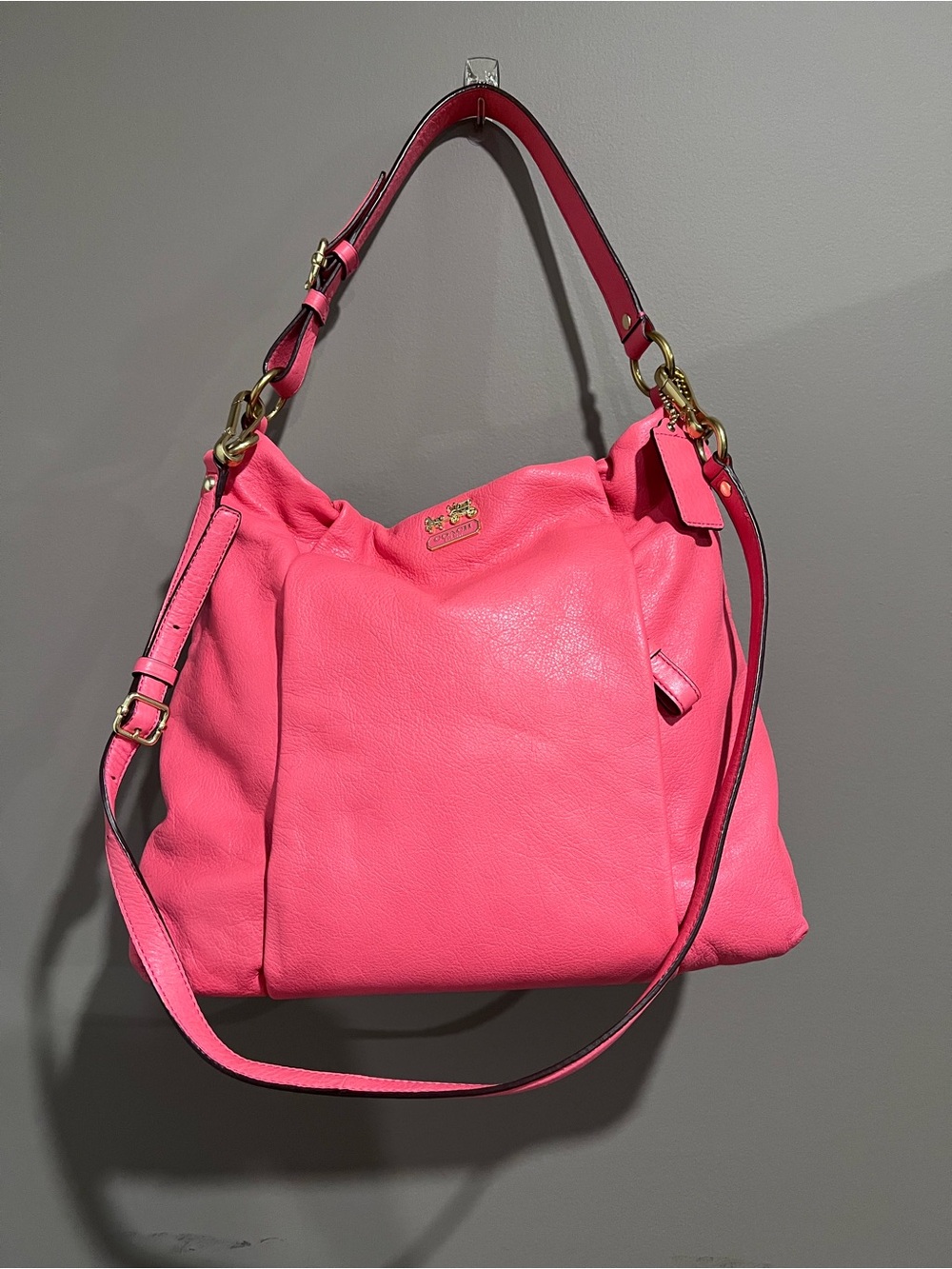 Coach Hot Pink Leather Shoulder Hobo